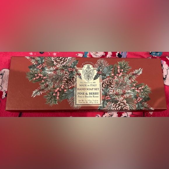 Solid Hand Soap 3pc Made in Italy Gift set Box, Pine & Berry 3x4oz - Picture 3 of 6